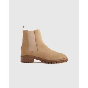 Quince Beige Suede Ankle Booties